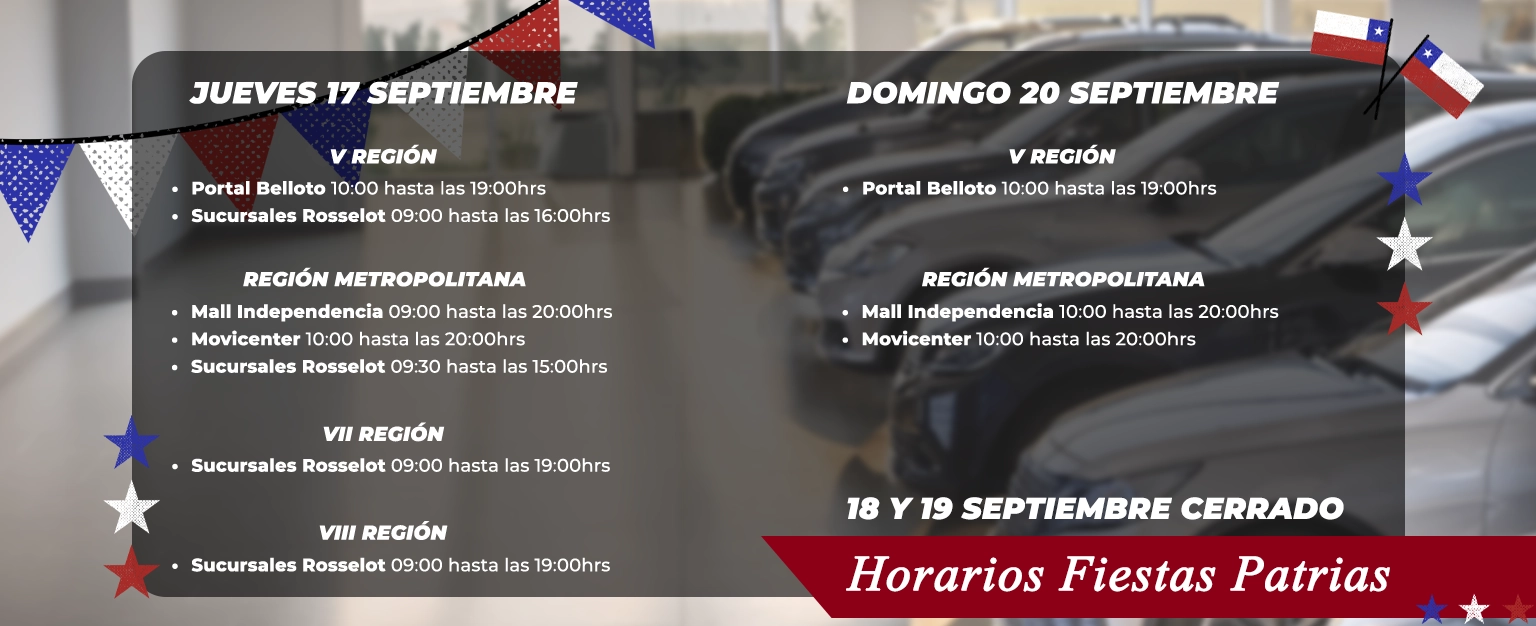 Horarios Fiestas Patrias