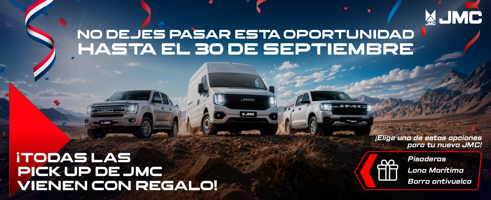 ¡TODAS LAS PICK UP DE JMC VIENEN CON REGALO!