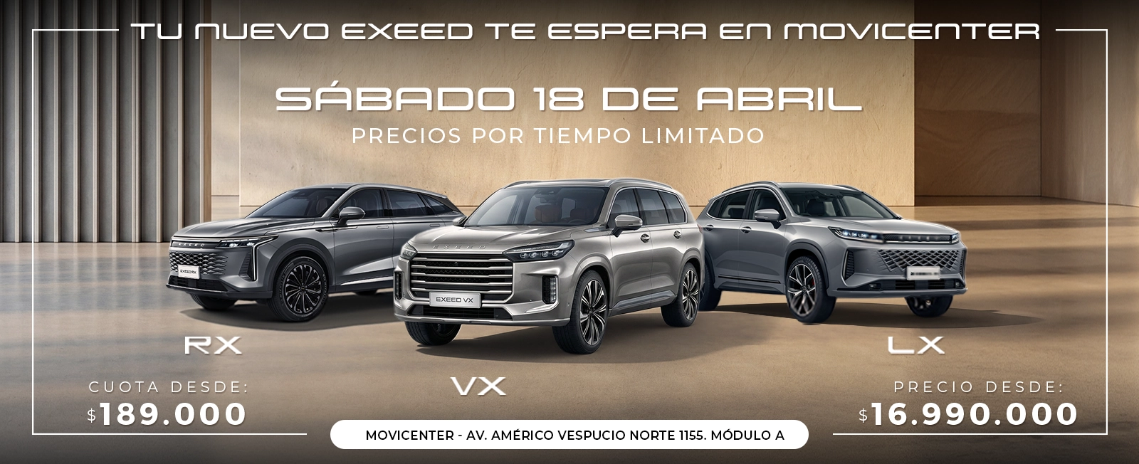 Banner EXEED SÁBADO 18 DE ABRIL