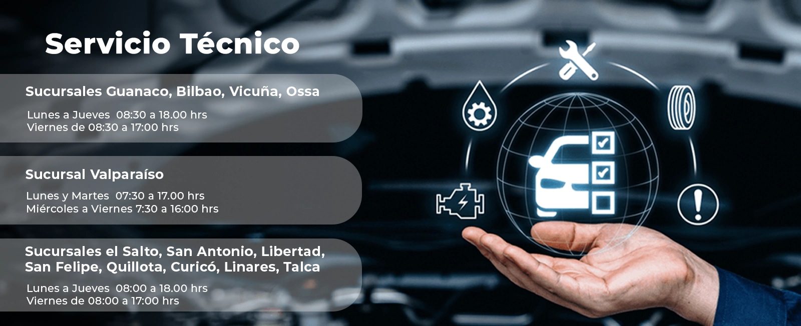 Banner Nuevo horarios de servicio técnico